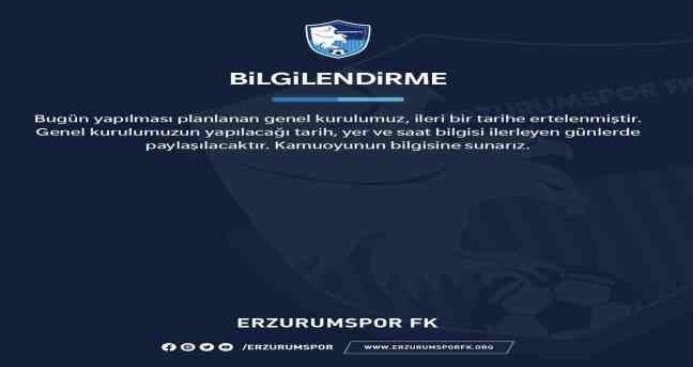 Erzurumspor Kongresi bir kez daha ertelendi