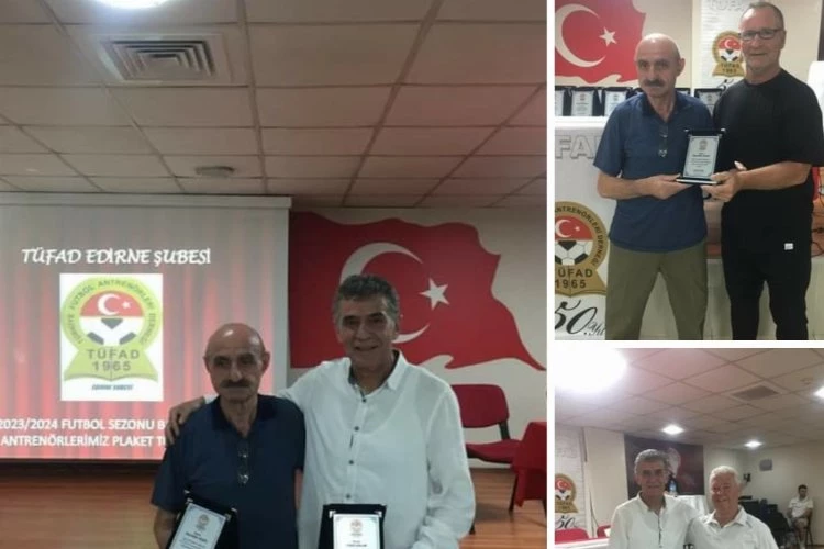 Hayrettin Yıldız ve Fatih Anlar’a Edirne TÜFAD’dan ödül