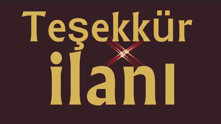 Teşekkür İlanı 