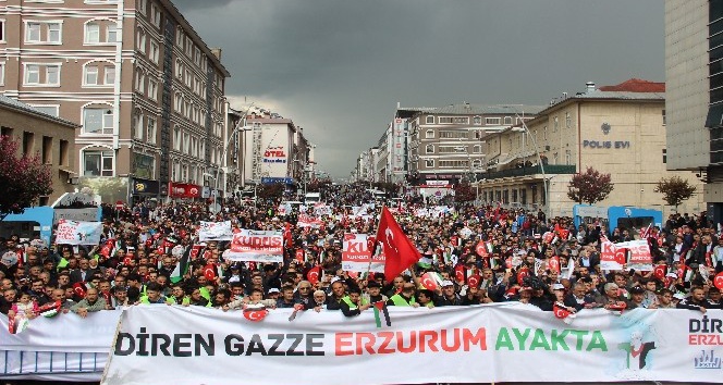 Erzurum Filistin?e destek için yürüdü